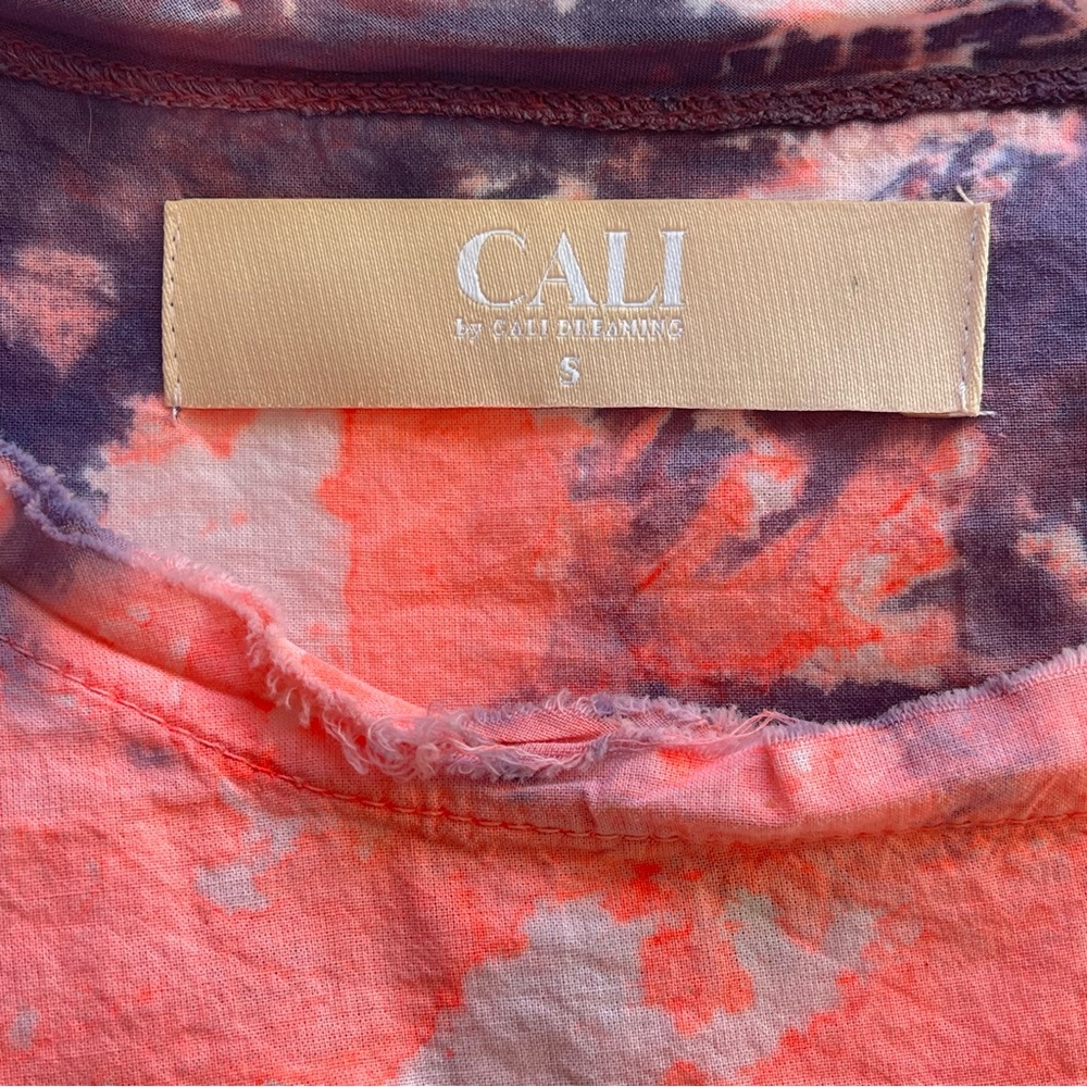 Cali Dreaming Town Sunset Pink Blue Tie Dye Short Sleeve Tee Size Small - Picture 9 of 11